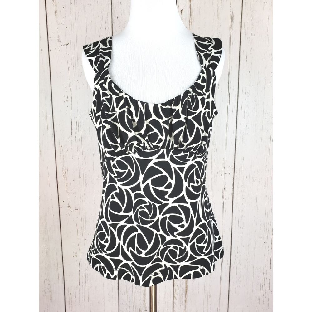 White House Black Market Rose Print Sleeveless Top